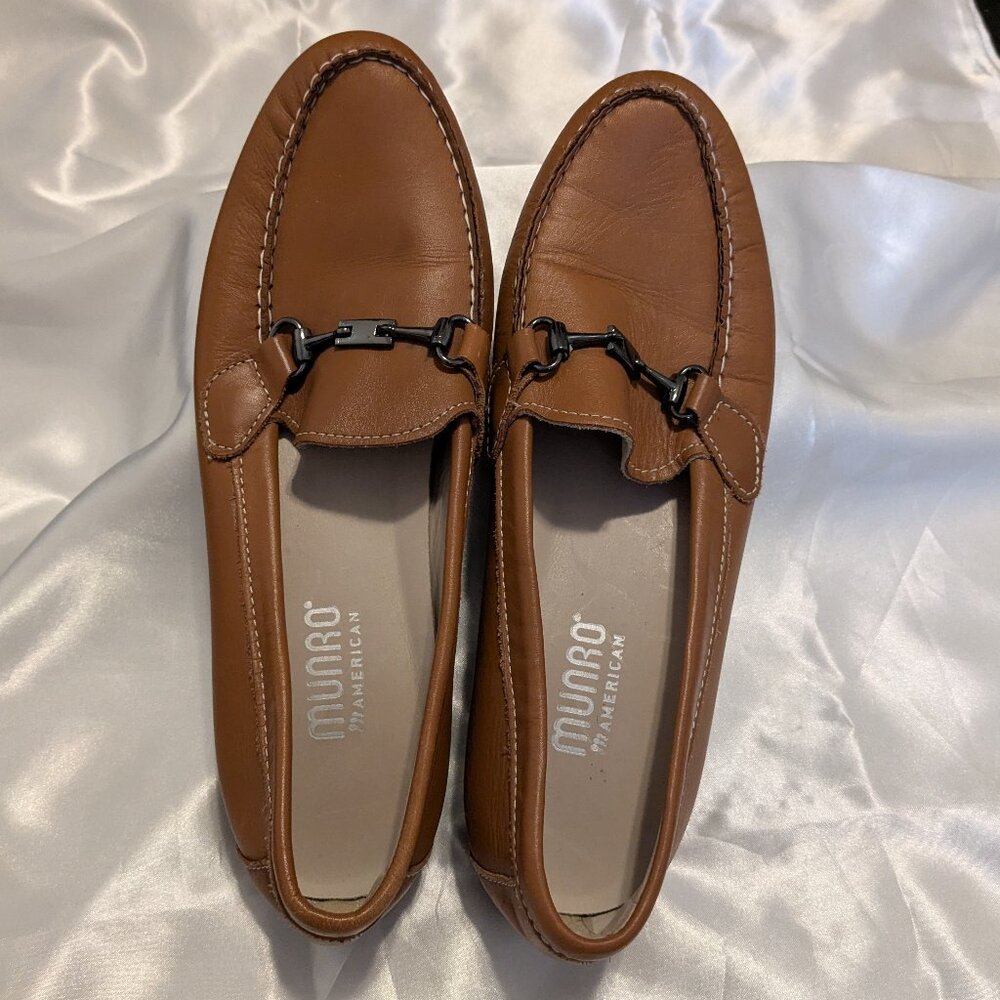 Murano American Kimi Cognac brown leather horsebit loafers size 8 - Picture 5 of 7